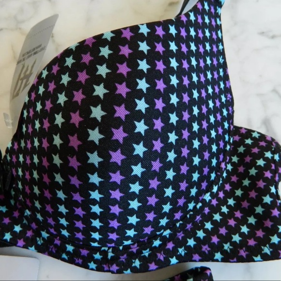 NWT Hot Topic Star Print Bra Panty Set 34B Small - Picture 2 of 6